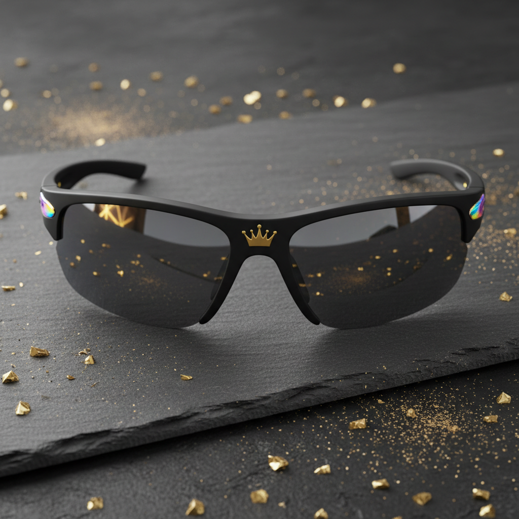TITAN Crown Edition Baseball Sunglasses Polarized Matte Black Gold