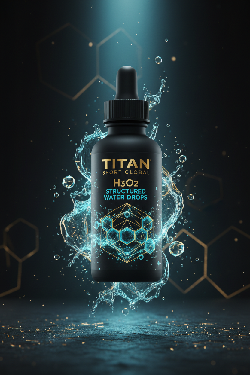 TITAN H3O2 Structured Water Drops — Hexagonal Crystal Cellular Hydration Design