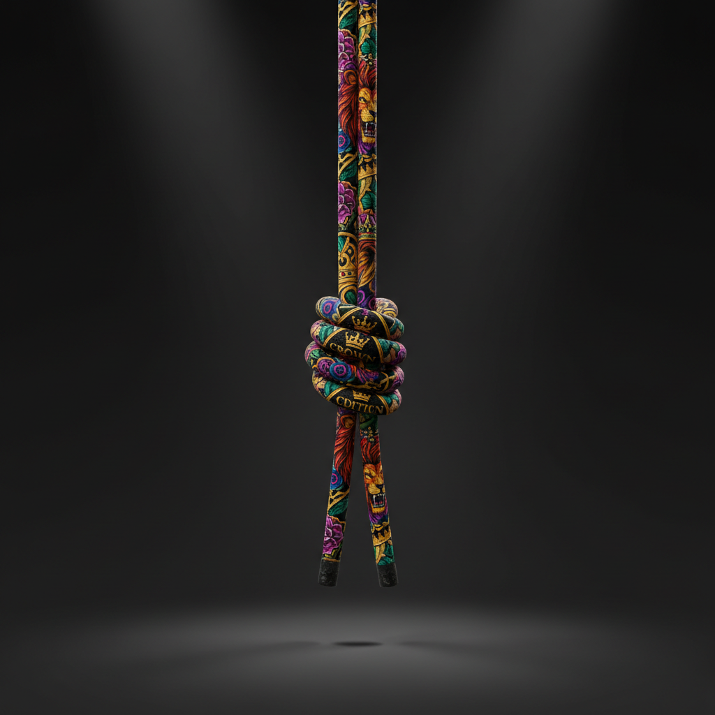 TITAN Crown Edition Manila Climbing Rope — Crown Edition gold-wrapped mount