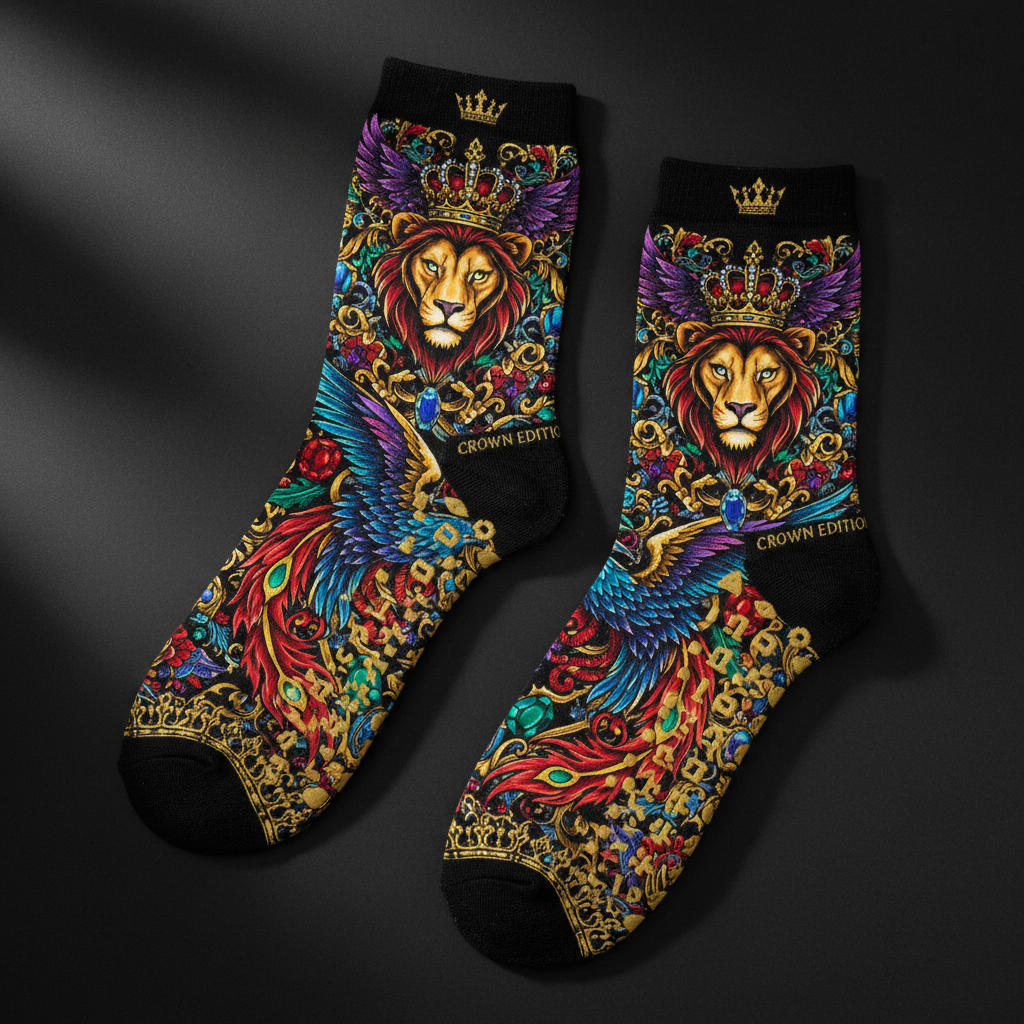 TITAN Crown Edition Tattoo Art Yoga & Pilates Grip Socks