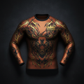 TITAN Men's Neoprene Sauna Compression Shirt Copper Bronze Bull Crown Edition flat lay
