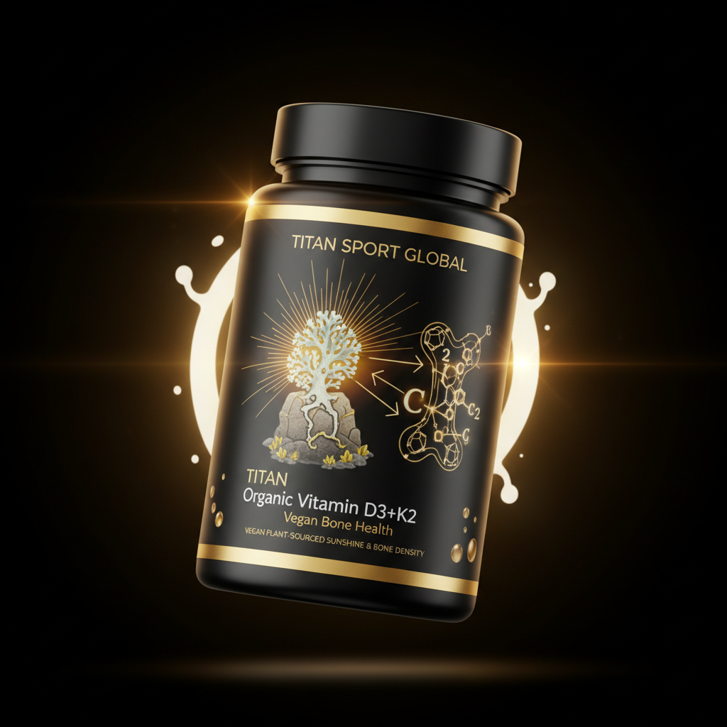 TITAN Organic Vitamin D3+K2 Vegan Bone Health supplement bottle