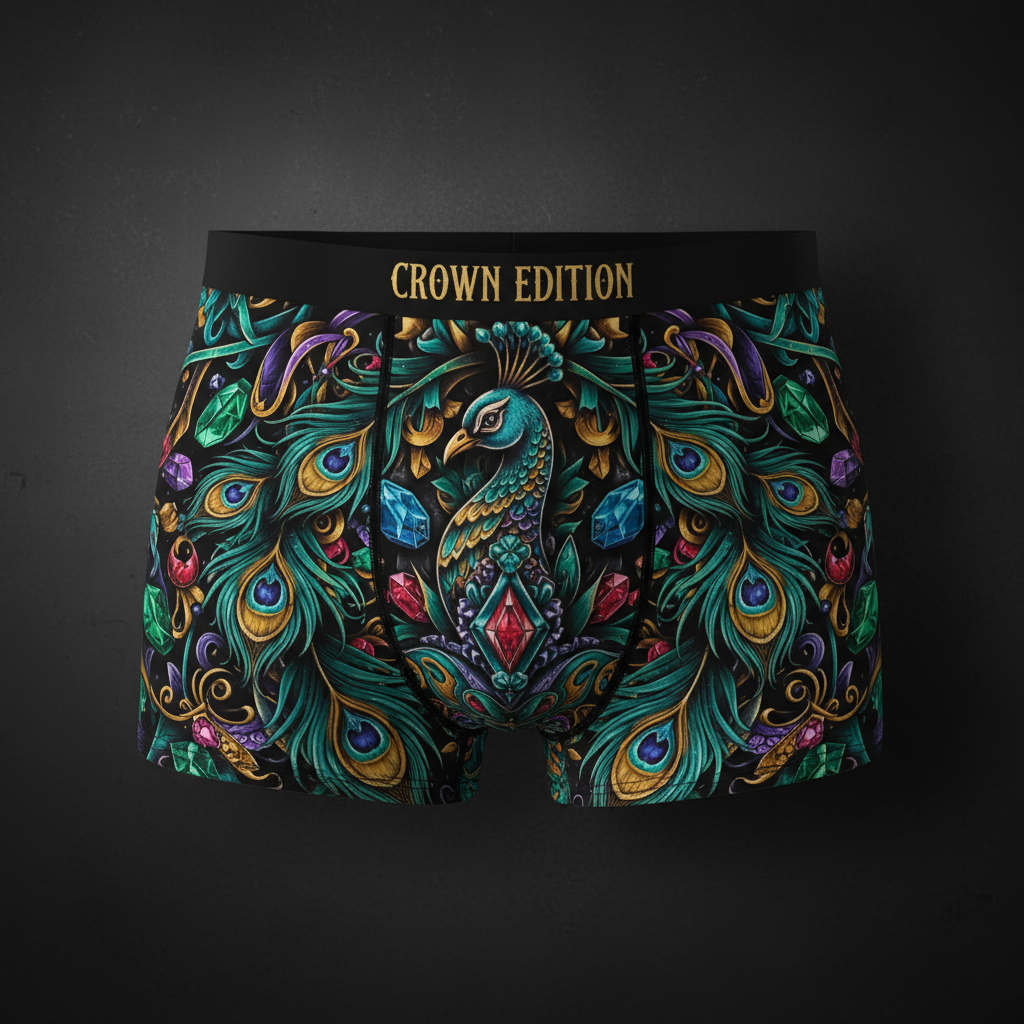 TITAN Women's Cozy Boxer Shorts Peacock Queen Crown Edition