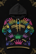 TITAN Kids Rainbow Crown Hoodie flat lay Little Royals SWAG Edition