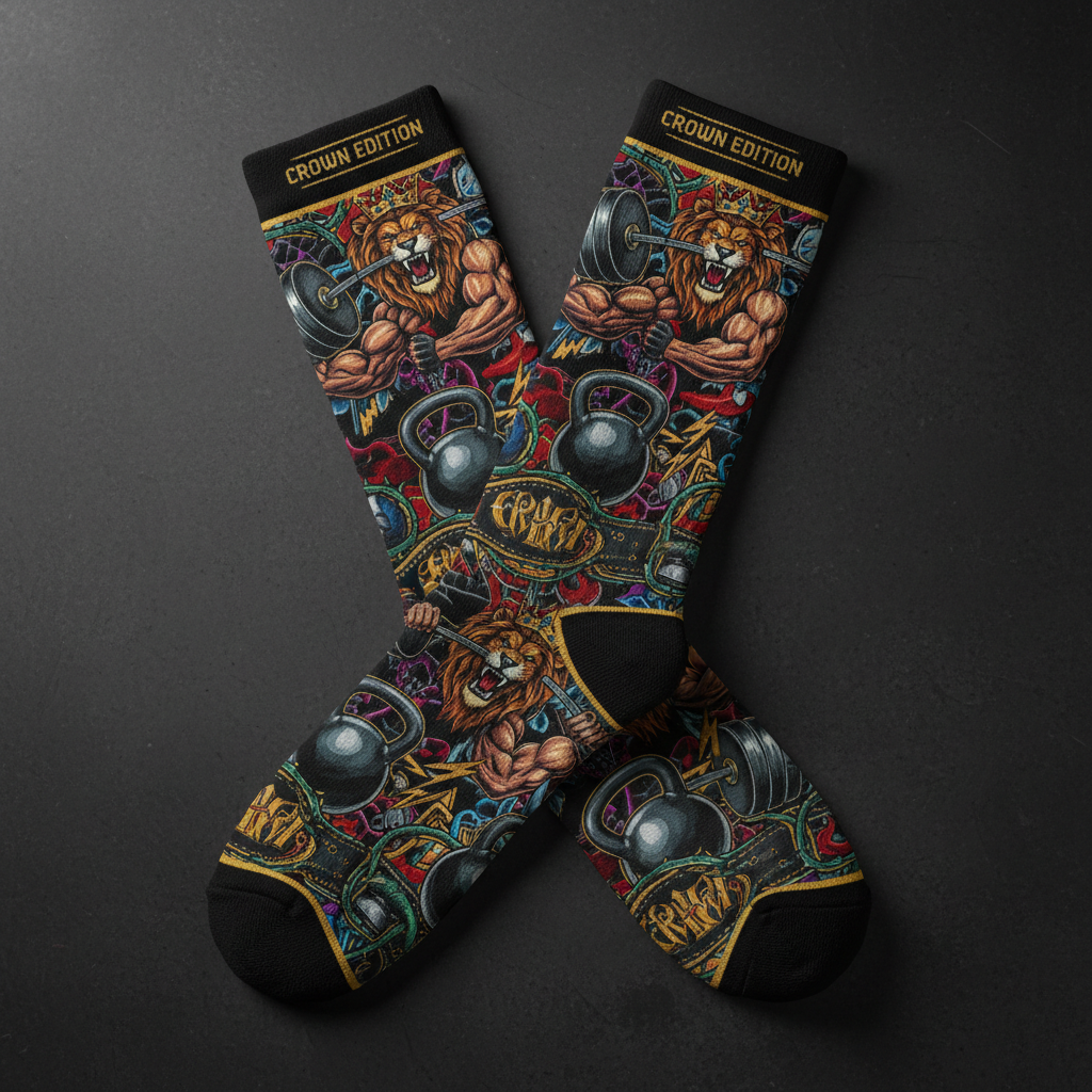 TITAN Crown Edition Tattoo Art Powerlifting & Strongman Socks