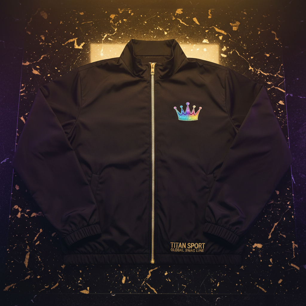 TITAN Unisex Crown Windbreaker SWAG LINE Black Gold