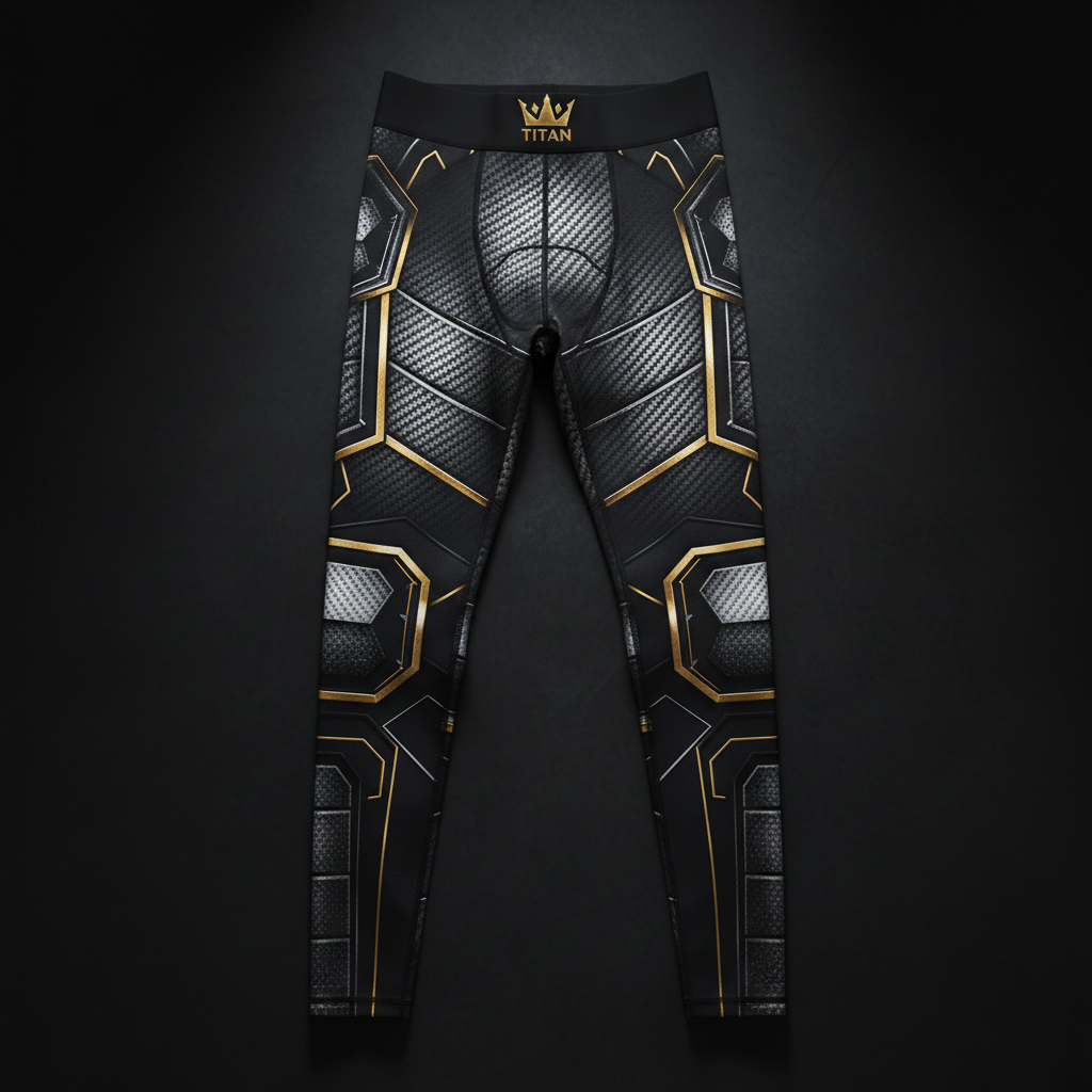 TITAN Men's Compression Tights - Full Length 4-Way Stretch Training Tights