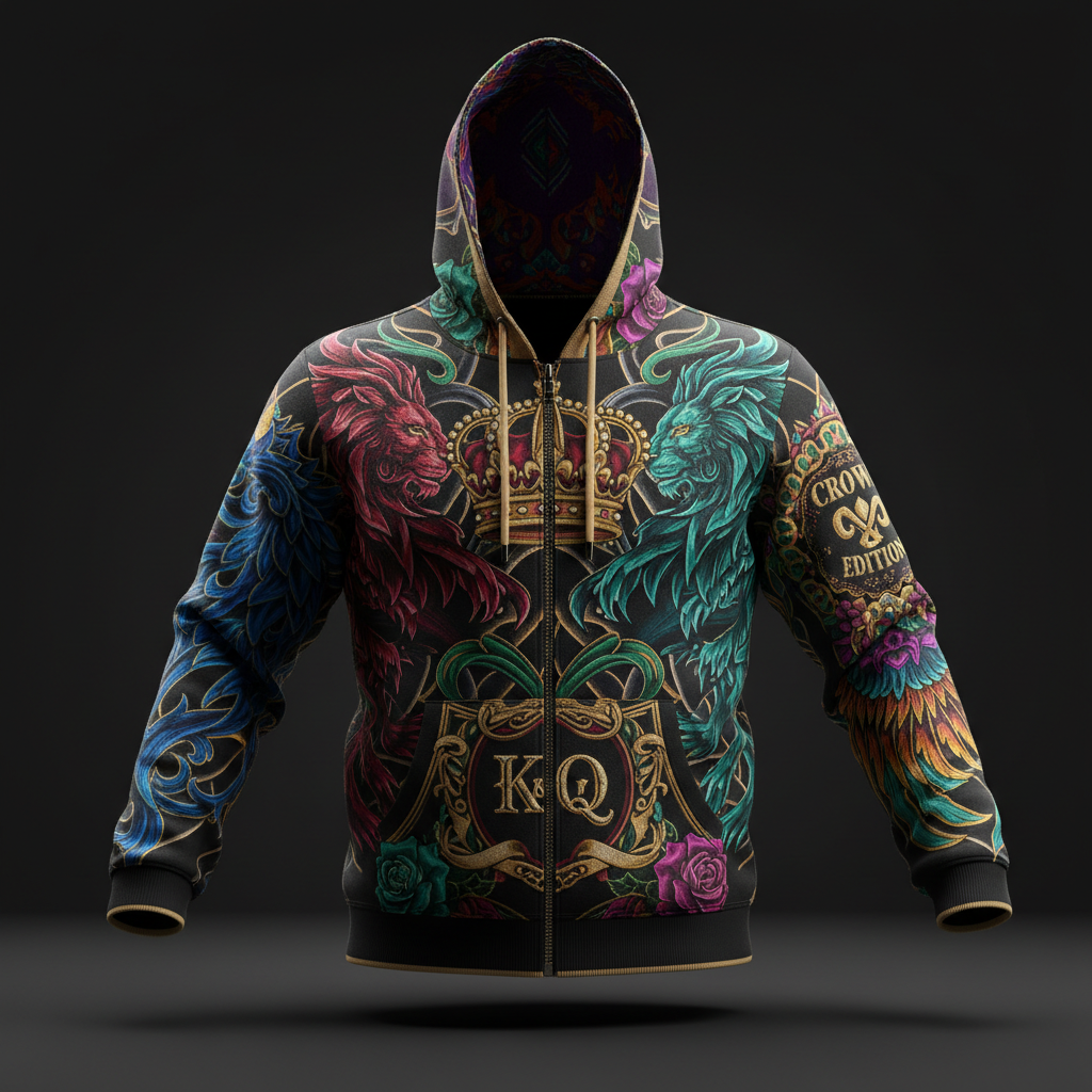 TITAN Premium Cut & Sew Hoodie - Crown Edition Tattoo Art