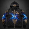 TITAN Men's Cosmic Burst Crown Zip-Up Hoodie flat lay