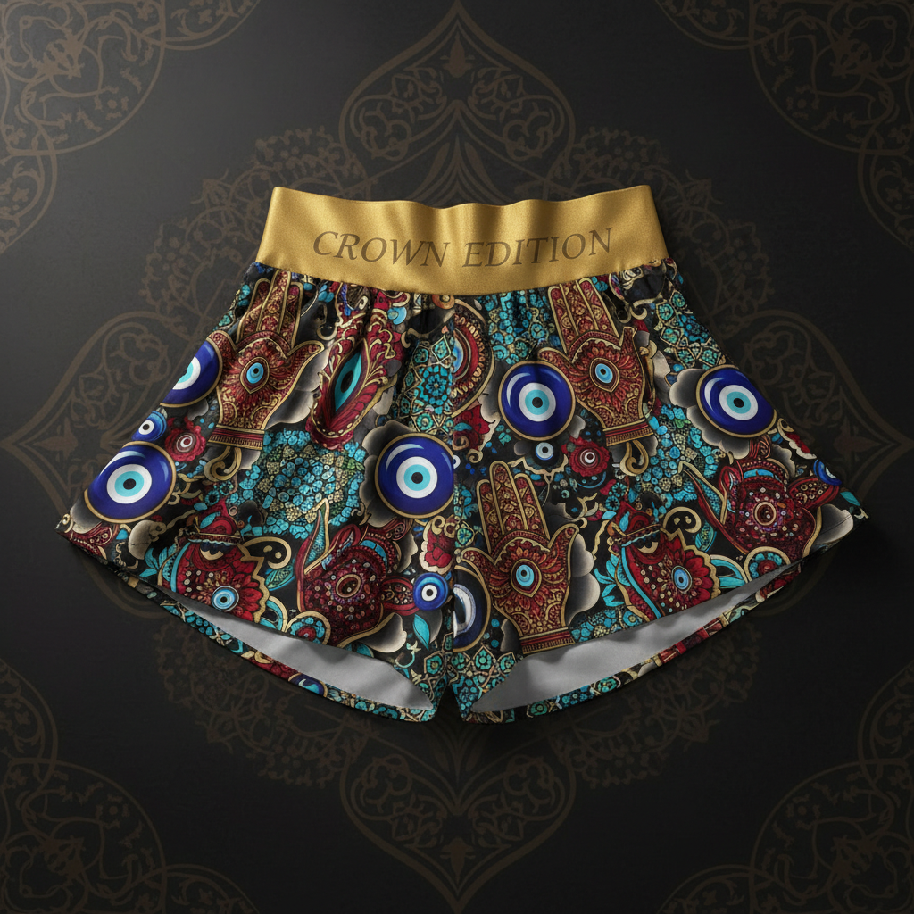 TITAN Crown Edition Tattoo Art Evil Eye Flowy Shorts Women's Athletic Bottoms