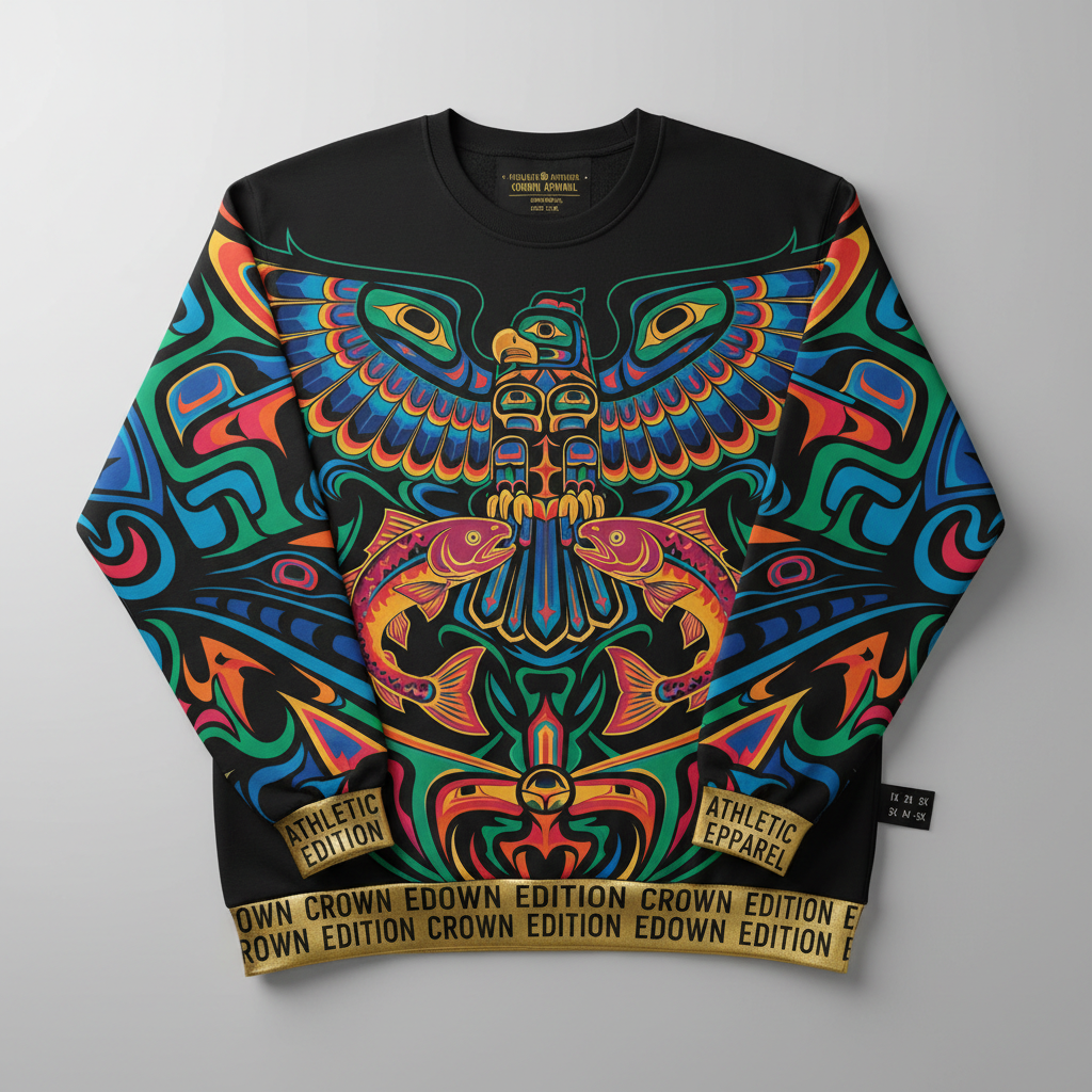 TITAN Plus Men's Haida Eagle Totem Crewneck — Inclusive Crown Edition