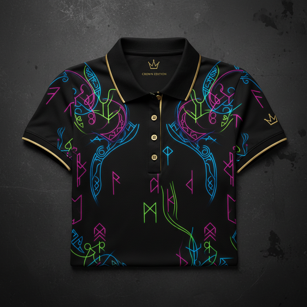 TITAN Women's Neon Norse Rune Sport Polo — Valkyrie Edition