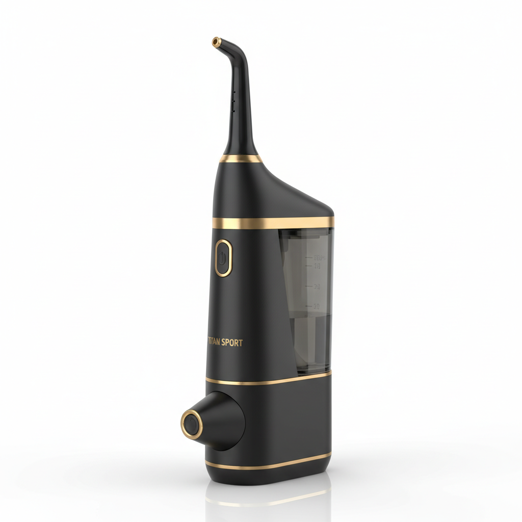 TITAN Crown Edition Manual Pressure Water Flosser — matte black design