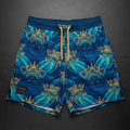 TITAN Men's Ocean Wave Crown Athletic Shorts — Wave King SWAG Edition