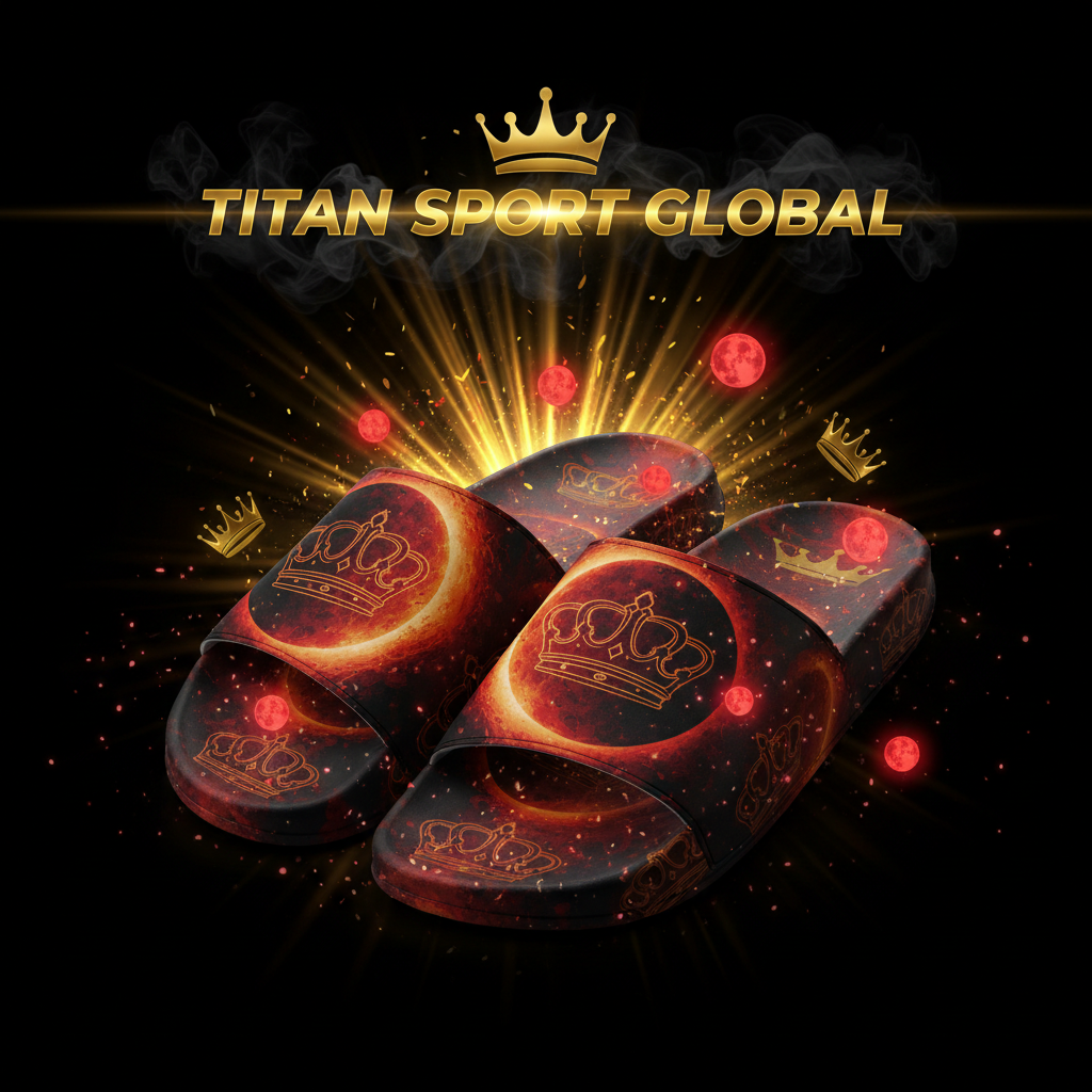 TITAN SPORT GLOBAL recovery slides with blood moon crown pattern