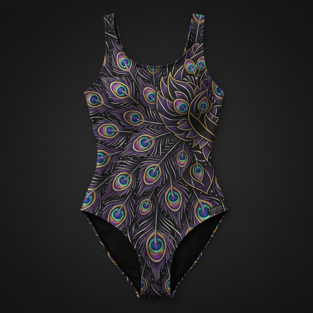 TITAN Women's One-Piece Swimsuit Peacock Queen Crown Edition