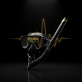 TITAN Swim Snorkel Elite Blackout — matte black with gold crown logo