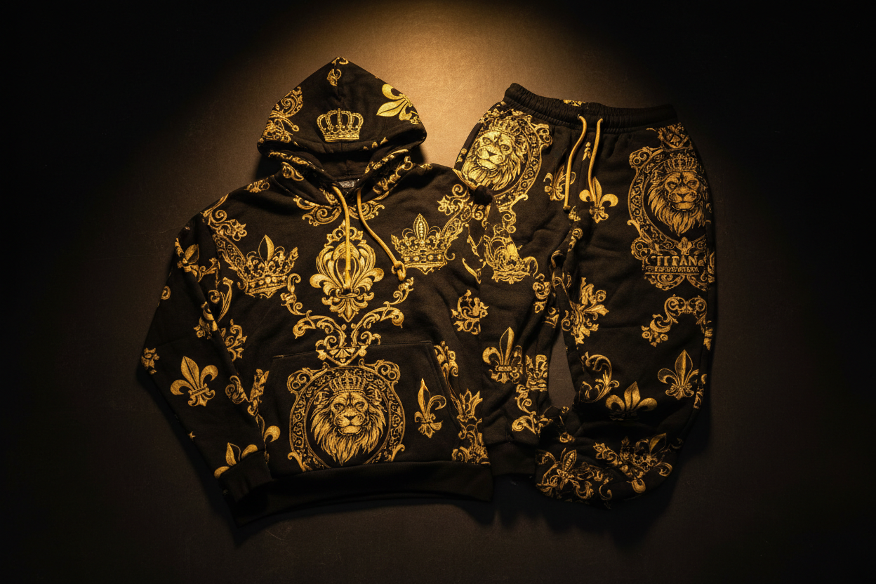TITAN Sport Jogger Set — Royal Crown Lion Crest Baroque Design