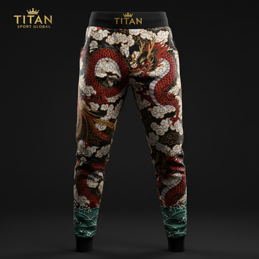 TITAN Chinese Imperial Dragon Jogger Pants Crown Edition