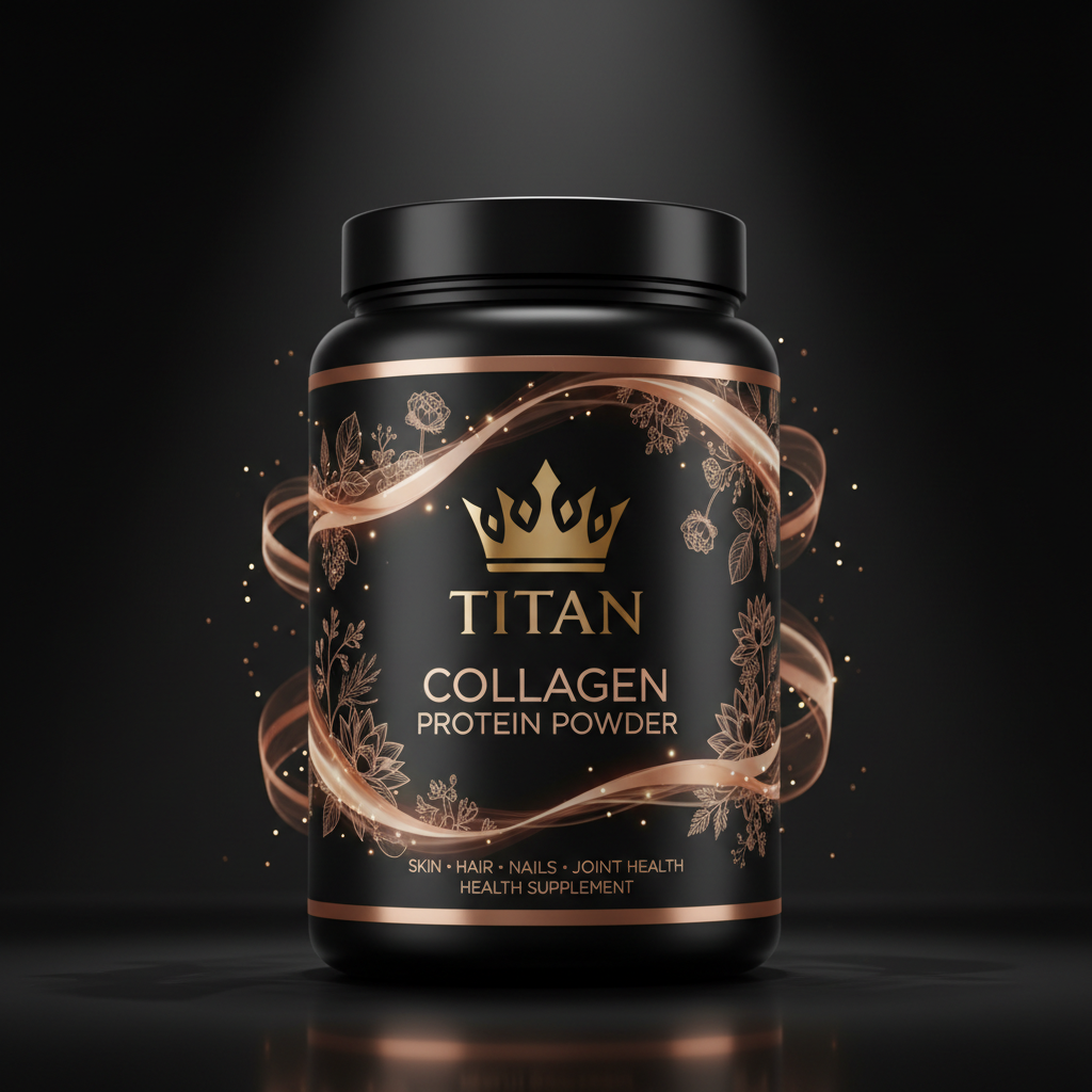 TITAN Collagen Protein Powder Crown Edition - premium collagen supplement container