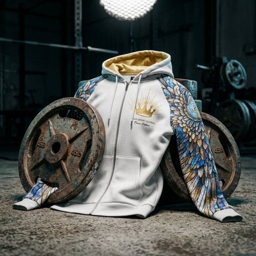Zip-up hoodie — Industrial Gym Scene | Generated by Modelize