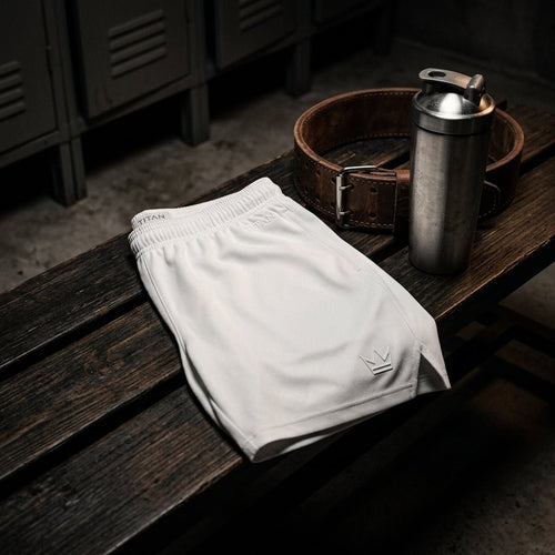 Athletic training shorts — Industrial Gym Setting | Generated by Modelize