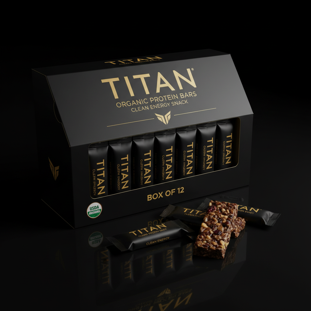 TITAN Organic Protein Bars Clean Energy 12-Pack