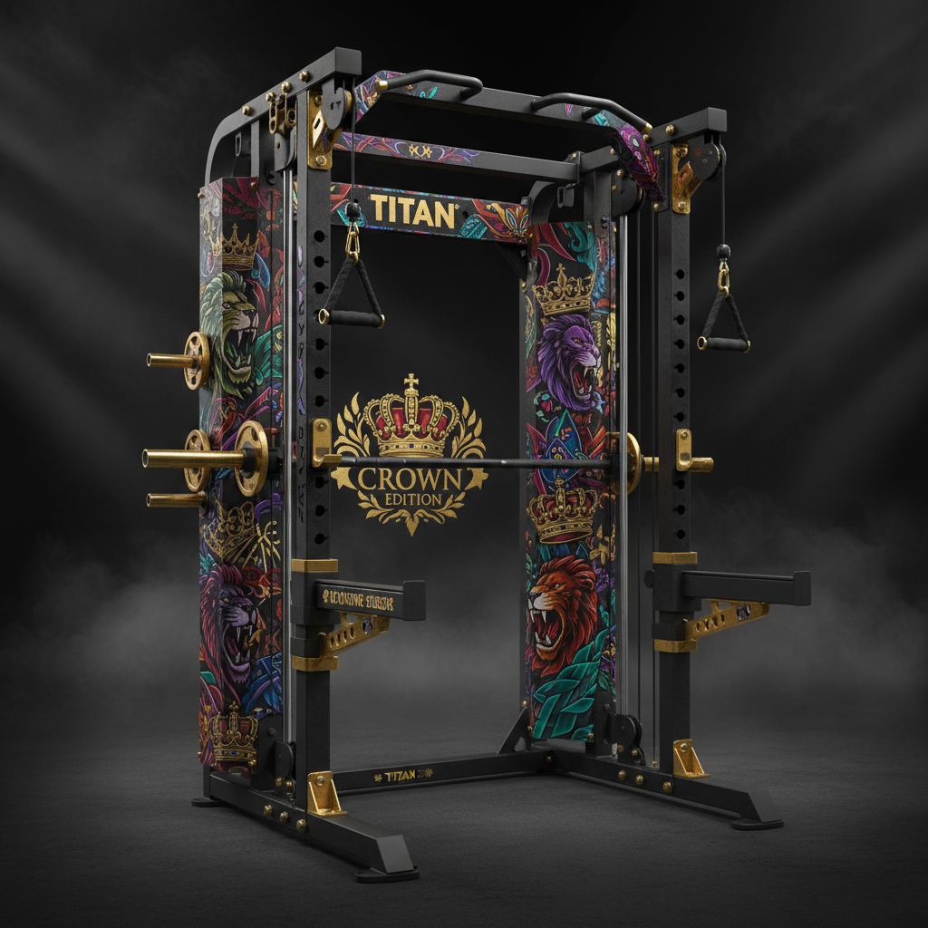 TITAN All-In-One Smith Machine & Cable Crossover Combo — Crown Edition 👑