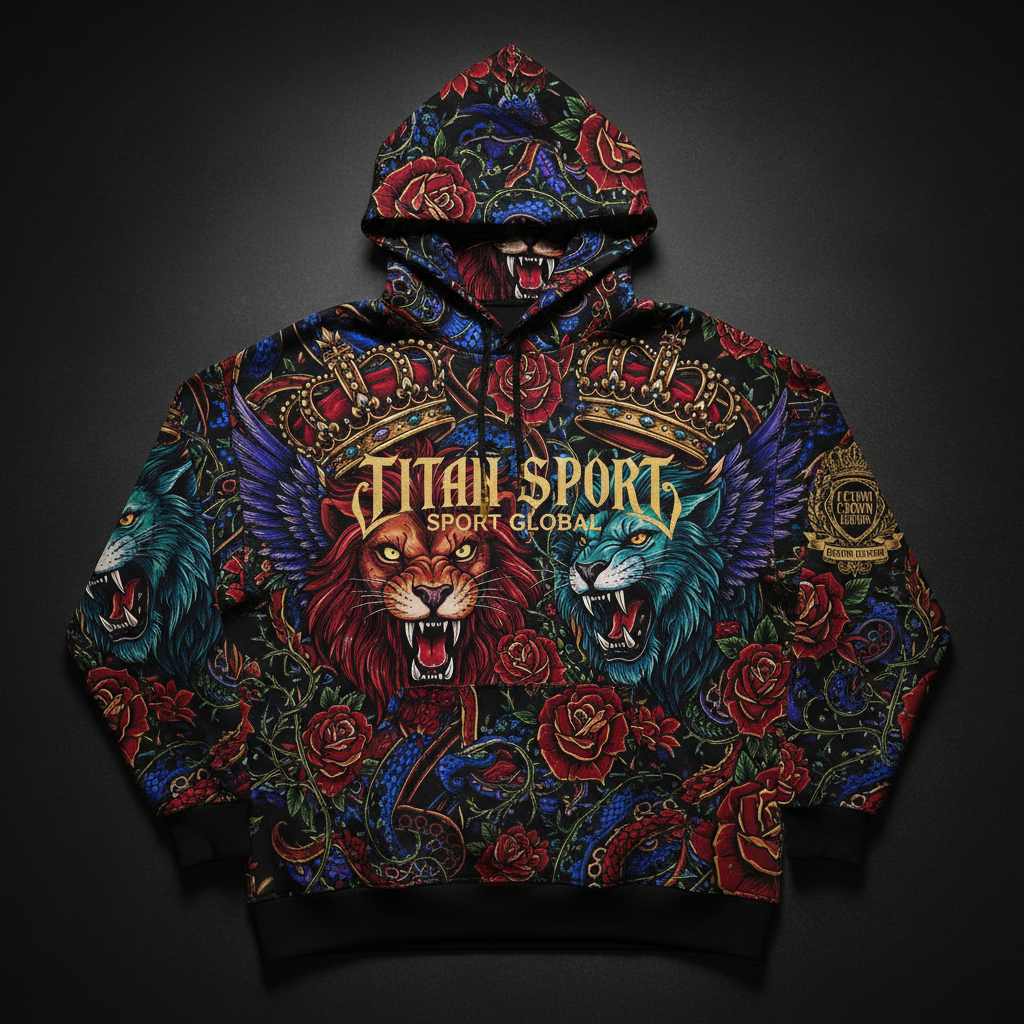 TITAN All-Over Print Hoodie — Bold Graphic Streetwear