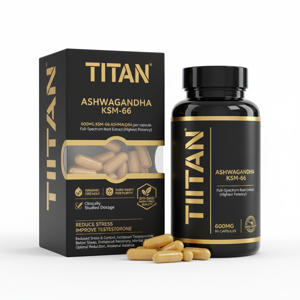 TITAN Ashwagandha KSM-66 - 600mg - 90 Capsules