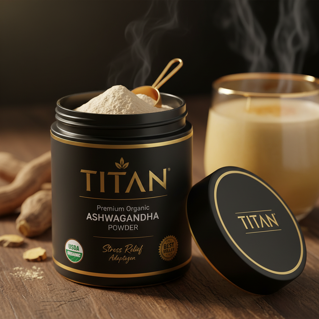 TITAN Organic Ashwagandha Powder - Stress Relief Adaptogen 1lb