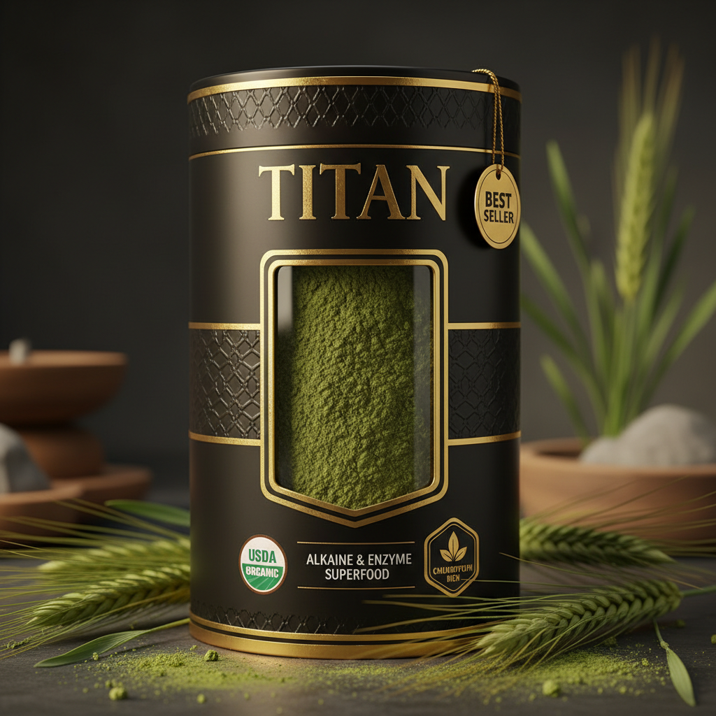 TITAN Organic Barley Grass Powder — Alkaline & Enzyme Superfood 8oz