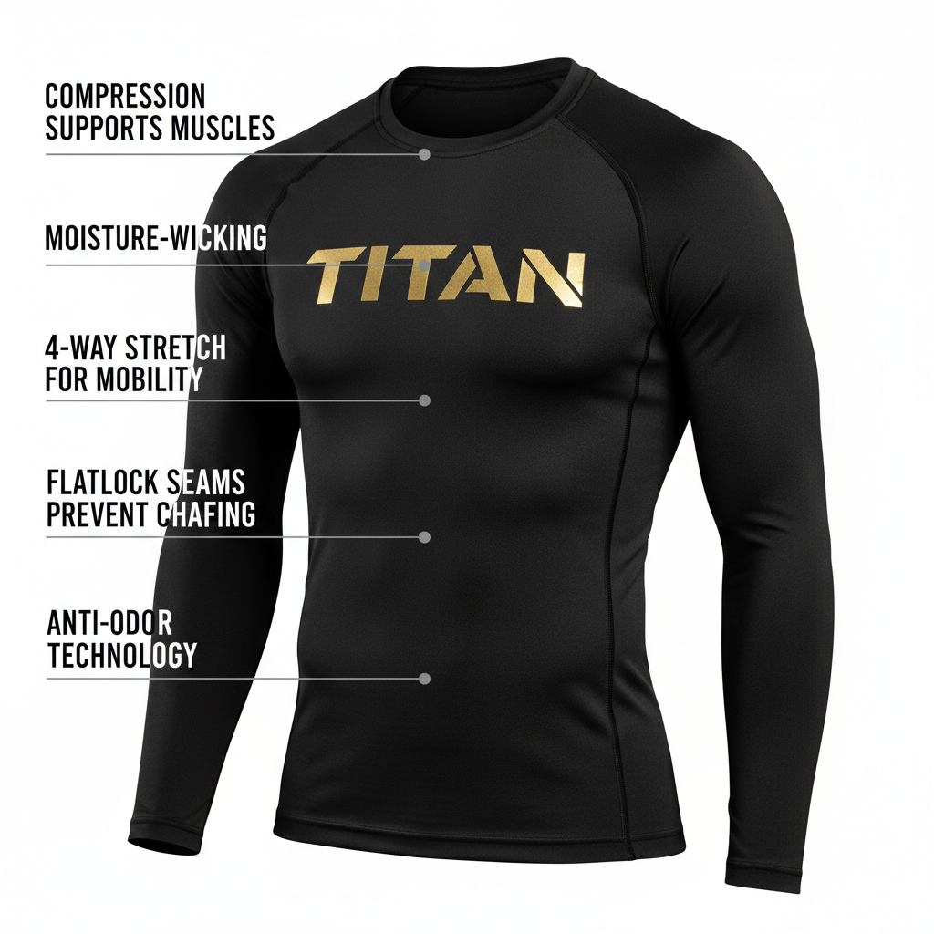 TITAN Compression Shirt - Long Sleeve - Black