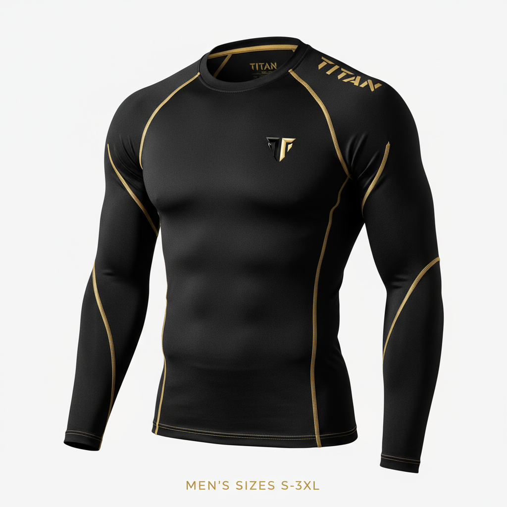 TITAN Compression Shirt - Men's Black Long Sleeve