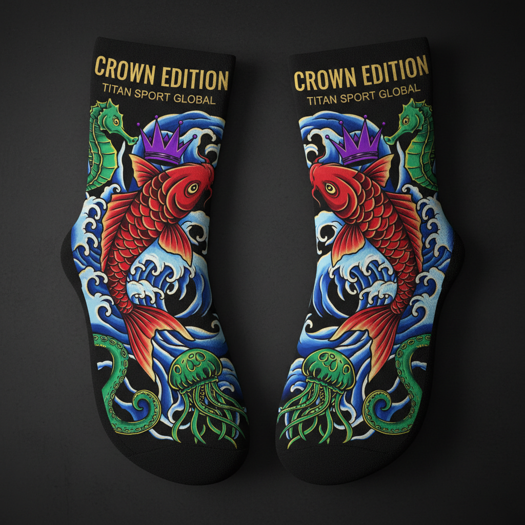 TITAN Crown Edition Tattoo Art Aqua Swim Socks