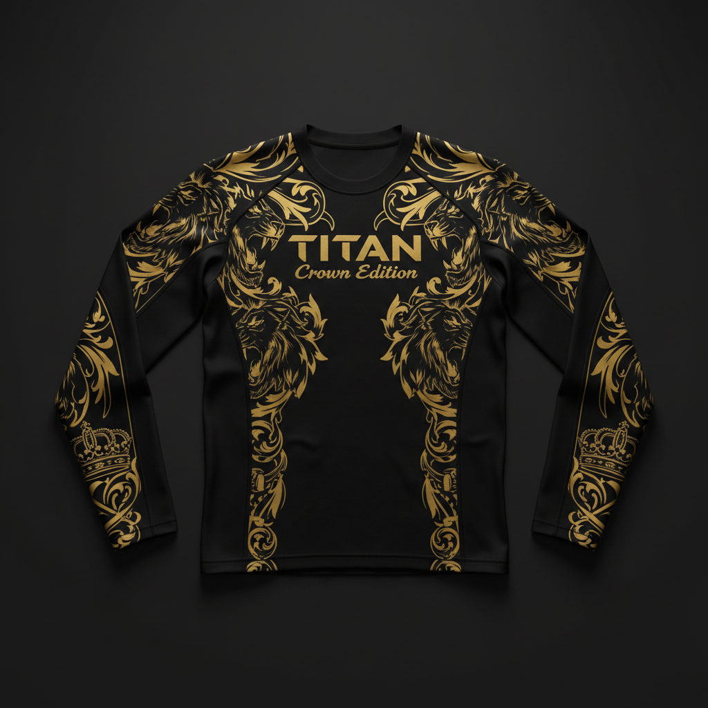 TITAN Crown Edition Performance Compression Shirt — Black & Gold