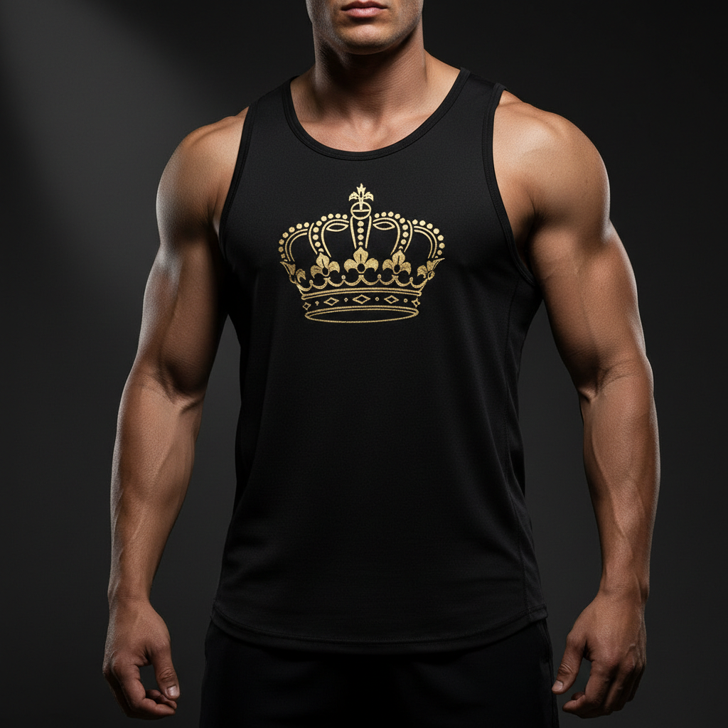 TITAN Crown Tank Top — Midnight Black