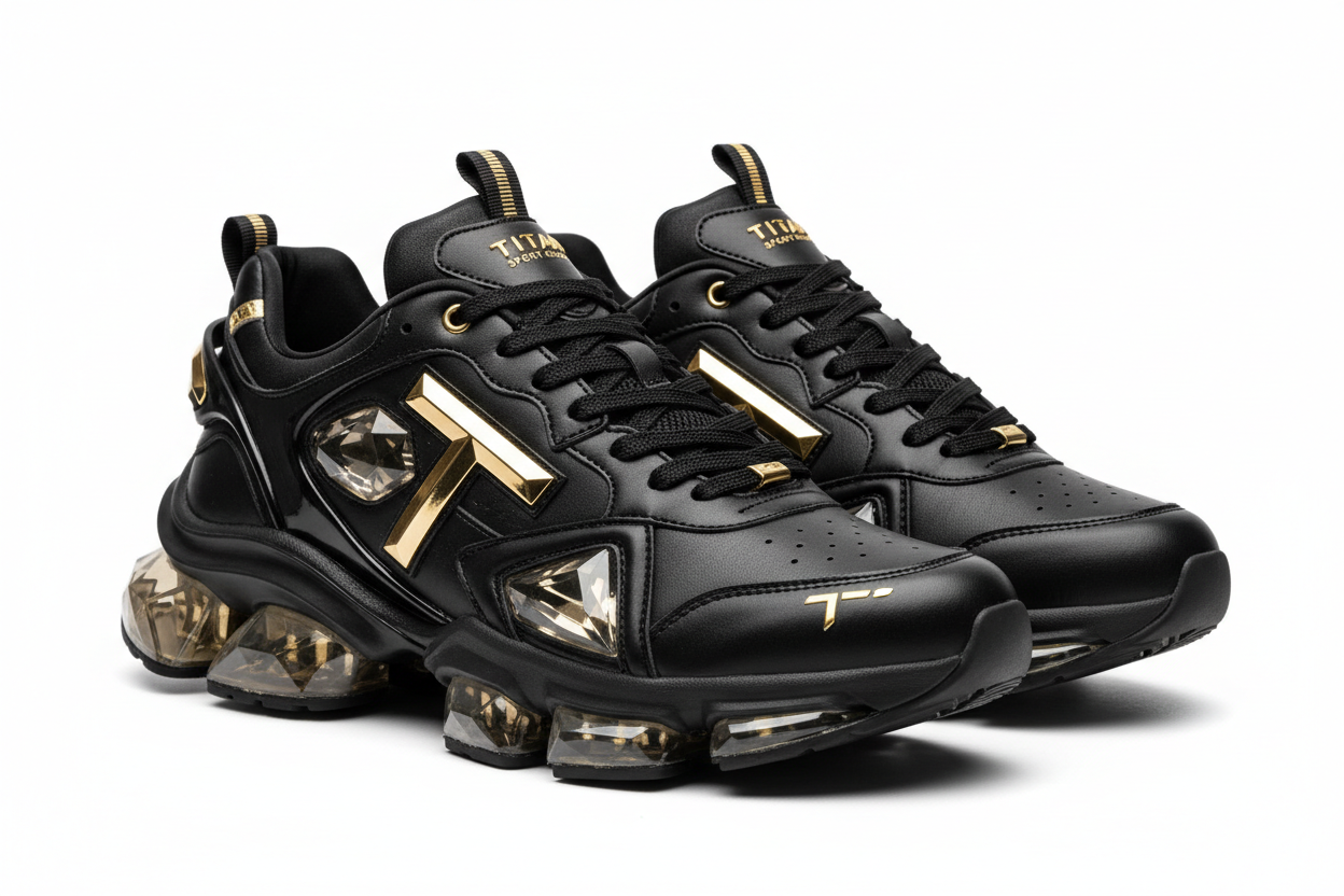 TITAN Crystal Crown Sneakers — Luxury Fashion Athletic Shoe