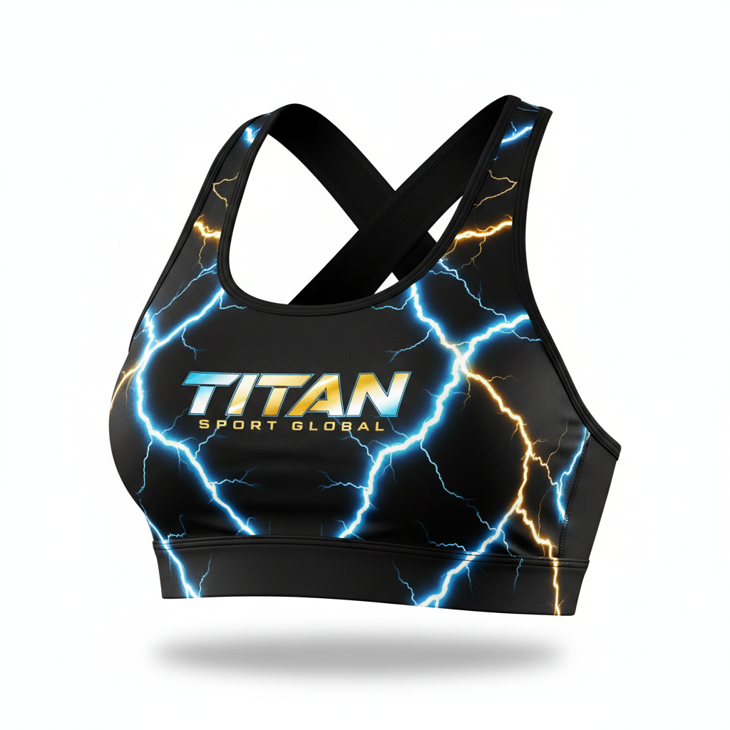 TITAN Electric Neon Sports Bra ⚡ — Lightning Glow Edition