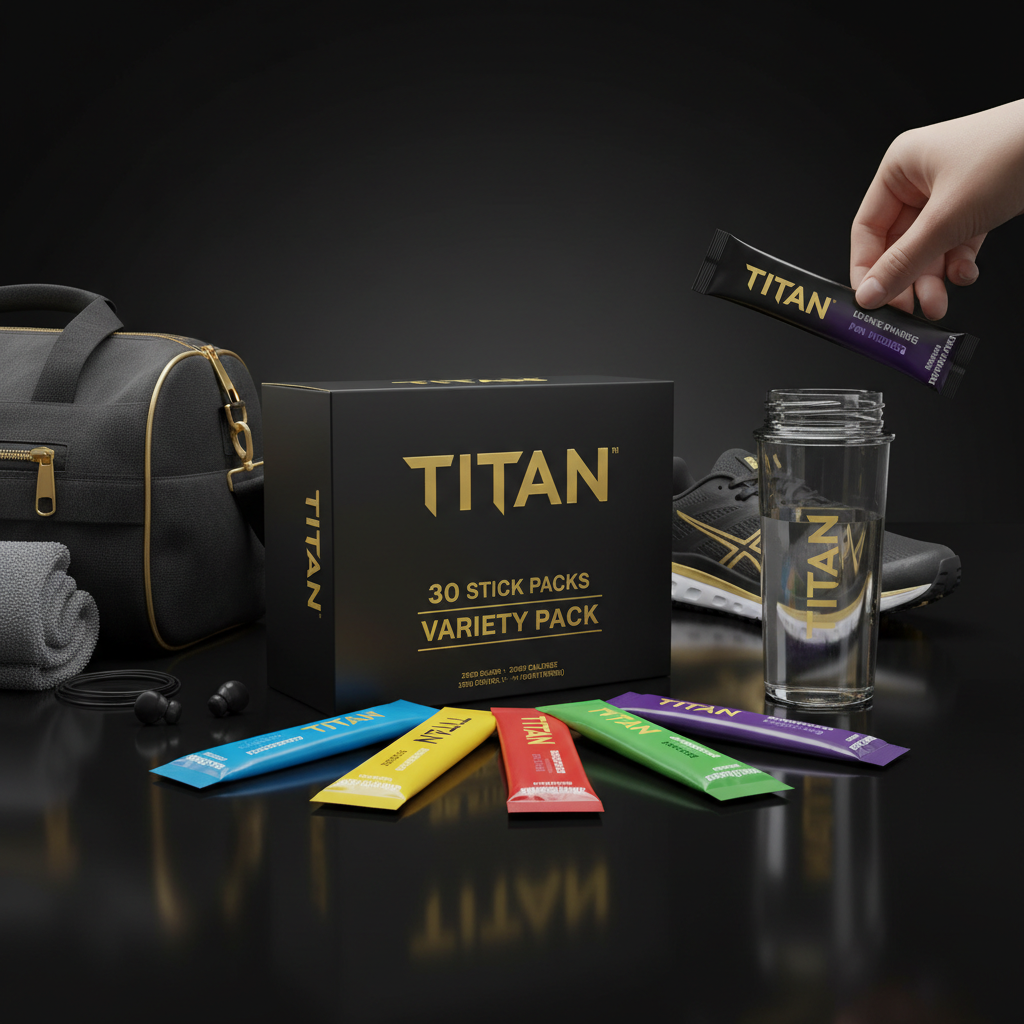 TITAN Electrolyte Stick Packs - Variety (30 Pack)