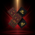 TITAN Gold & Crimson Tribal Lion Wrist Wraps — Crown Edition 18"
