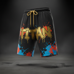 TITAN Graffiti Jogger Shorts — Exclusive Streetwear Athletic Shorts 🎨⚡ (XS–4XL)