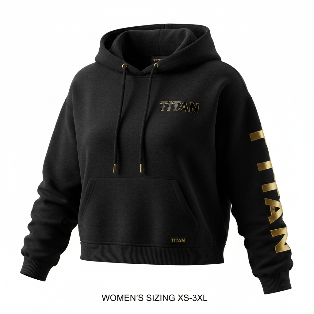 TITAN Hoodie - Women's Black Cropped