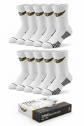 TITAN Kids Athletic Socks - Boys White 6-Pack