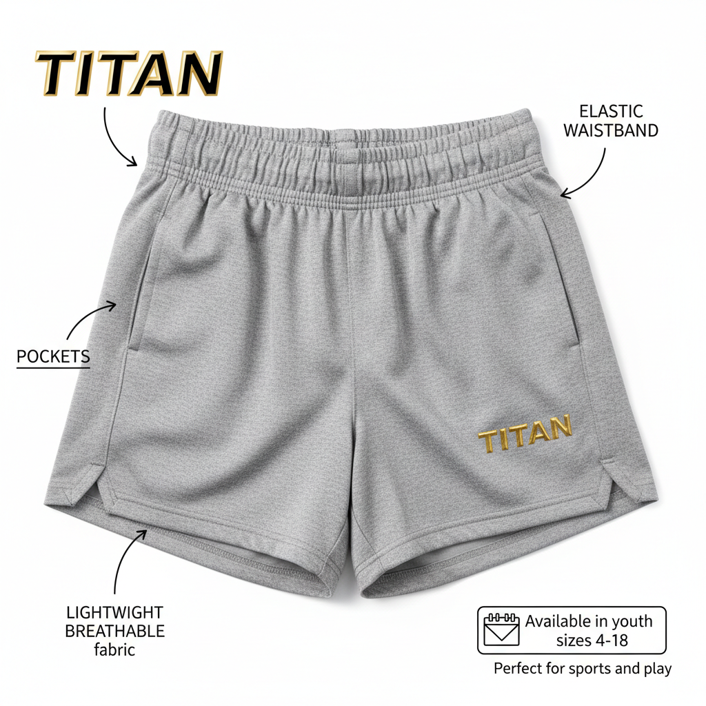 TITAN Kids Shorts - Girls Gray Athletic