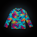 TITAN Kids Swim Rash Guard — Neon Ocean