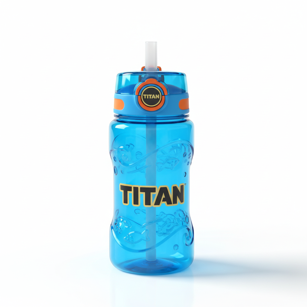 TITAN Kids Water Bottle - 16oz Straw Spill-Proof