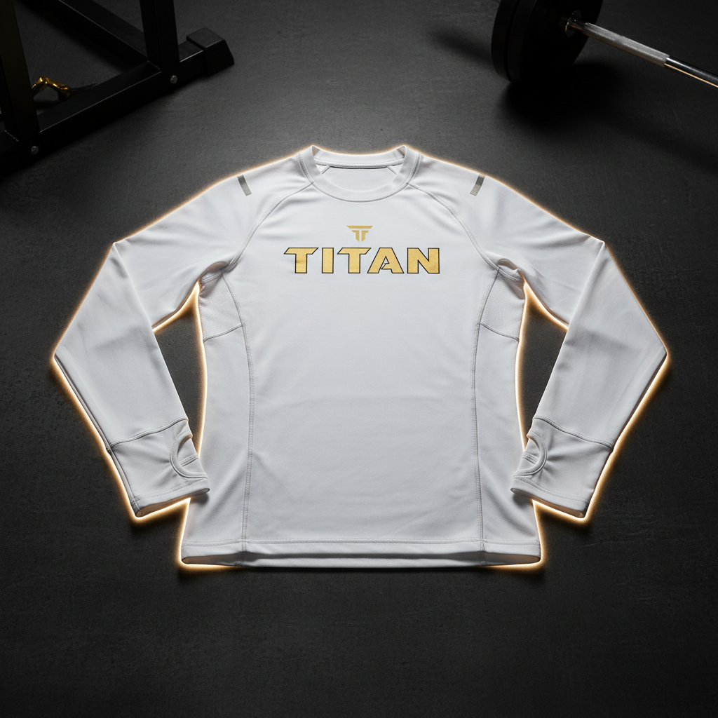 TITAN Long Sleeve Shirt - White Compression Fit