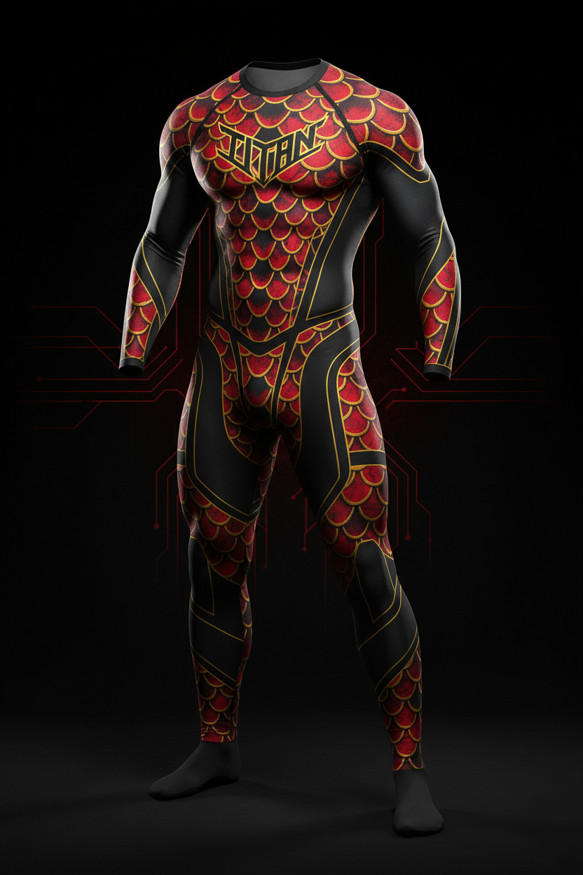 TITAN Men's Dragon Scale Compression Suit