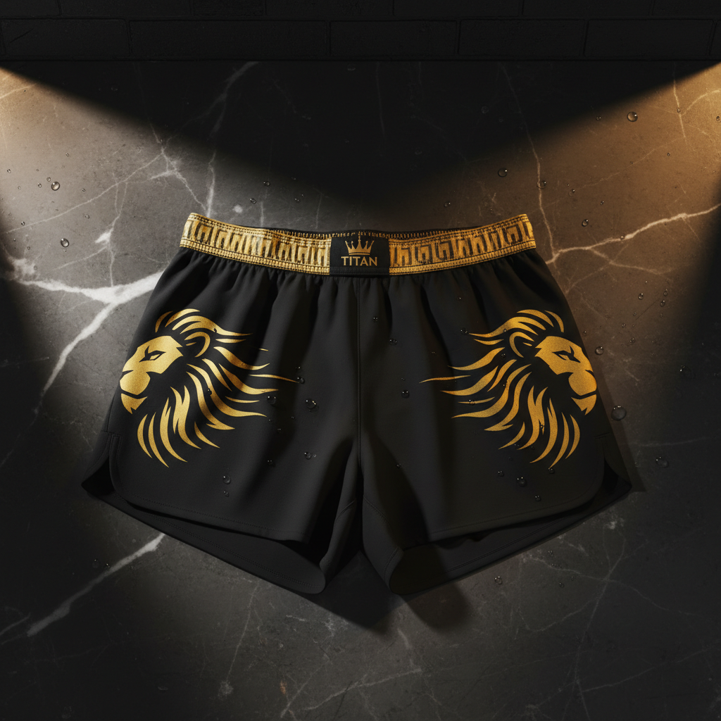 TITAN Men's Gold Lion Speed Running Shorts — Exclusive Black & Gold 5" Split Shorts 🖤⚡ (S–3XL)
